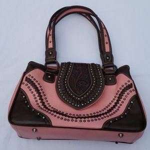 Montana West Pink and Brown purse EUC